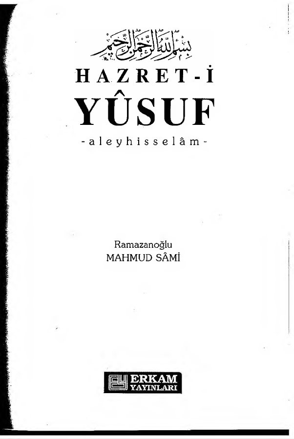Hz.Yusuf kitap kapağı